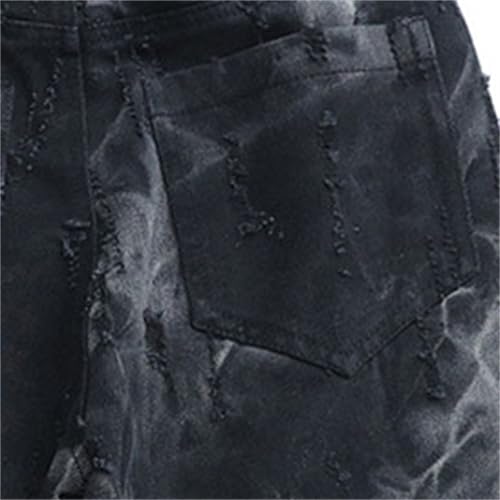 Girls Wide Leg Jeans Tie Dye Zipper Baggy Denim Pants Elastic Waist Straight Trousers Oversized Y2k 2025 Streetwear3