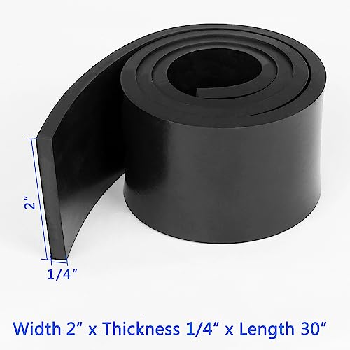 Image of WochiTV Solid Rubber Strips Rolls, 1 /4 inch Thick x 2 inch Wide x 30 inch Long Neoprene Rubber Sheets Perfect for DIY Gasket Material, Sealing, Liner, Shield, Padding, Mat