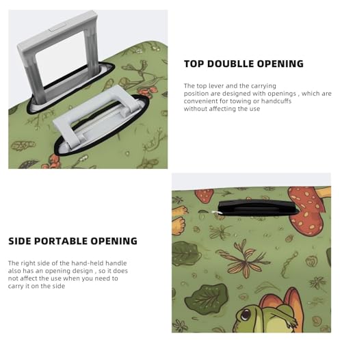 Travel Luggage Cover Frogs and mushrooms Suitcase Protector Elastic Washable Stretch Suitcase Protector Anti-Scratch Travel Suitcase Cover Fit 18-32 Inch Luggage4