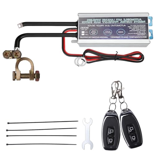 Behogan Smart - Interruptor de separación de batería inalámbrico de 12 V, con 2 mandos a distancia, 200 A, interruptor antirrobo, para coche, ATV, caravana, camión, barco