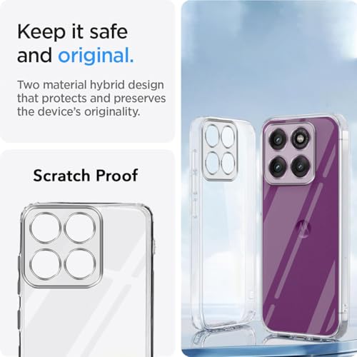 Image of Jkobi Back Cover for Motorola Moto Edge 60 Pro (Silicone Clear Shockproof Case with Camera Protection and Dust Plugs | Transparent)