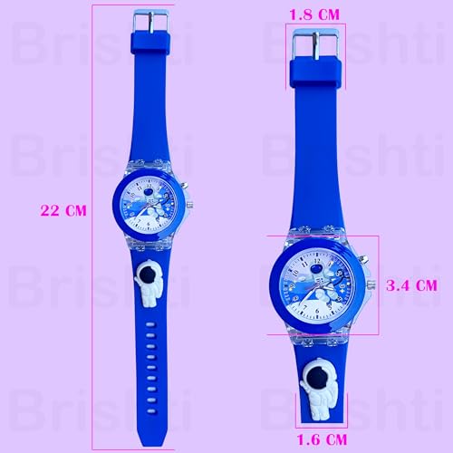 Image of Brishti 3D Cartoon Character Multicolored Glowing Digital Light and Girl's Analogue Wrist Watch | Unique 3D Cute Cartoon Character on Strap | Soft Silicone Strap | Suitable for Age 3-12 Year Kids