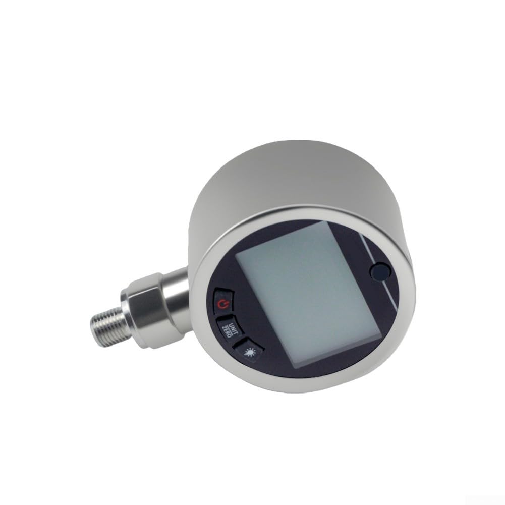 Medidor de presión hidráulico digital G1/4 de acero inoxidable retroiluminado, pantalla LCD, valor máximo máximo máximo 0-4 MPa, 0-40 MPa, 0-60 MPa, múltiples unidades de presión, compacto (0-40 MPa)