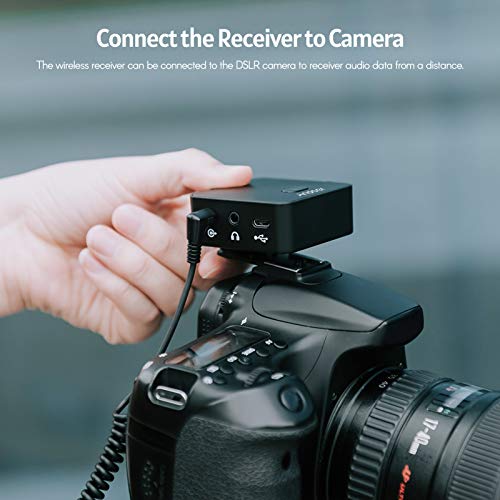 Andoer MX5 2.4G Sistema de Micrófono Lavalier Inalámbrico Omnidireccional con Transmisor y Receptor para cámaras para Canon Nikon Sony DSLR Smartphone Grabación de vídeo Vlogging Youtube - imagen 5