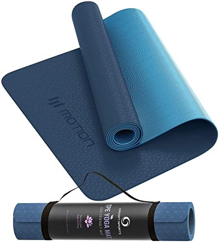 Yoga Mat - TPE Gymnastics Non-Slip Fitness Exercise Mat with Carry Straps for Yoga, Pilates Home Gym Workout. Compact Eco Friendly. 183 x 61 x 0.6 CM