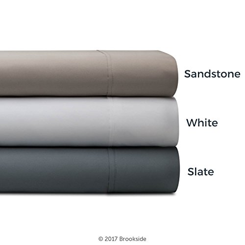 Brookside Blend Sheet Set-Wrinkle Resistant-Rich Cotton Look And Feel-Easy Care Fabric-Deep Pocket Design-Split Queen-Sandstone #TOP2
