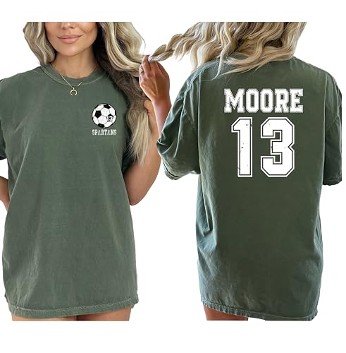 Custom Soccer Mom, Comfort Colors, Soccer Number Shirt, Custom Name Shirt, Sports Shirt, Jersey Number, Sports Mama Multicolor