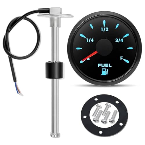 Image of ARTILAURA Fuel Sending Unit and Gauge Kit, 240-33ohms 11 inch (275mm) Boat Marine Fuel Tank Sender Stainless Steel Gas Sensor for Car Truck Vehicle (Black)