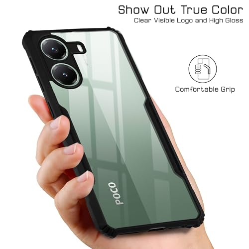 Image of Jkobi Back Cover Case for Poco X7 Pro (Shockproof with Polycarbonate Clear Panel | Professional Black)