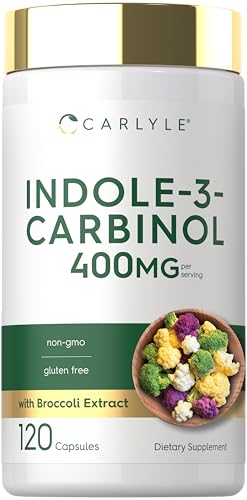 Carlyle Indole-3-Carbinol 400 mg Supplement | 120 Capsules | I3C with Broccoli Resveratrol Blend | Vegetarian, Non-GMO & Gluten Free