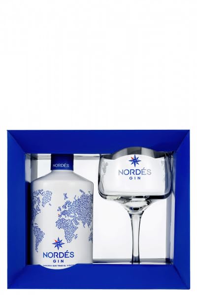Gin Nordes Atlantic Galician Gin Con Bicchiere In Vetro, 70 cl