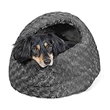 NAP Pet Bed Ultra Plush Hood Pet Bed, Gray