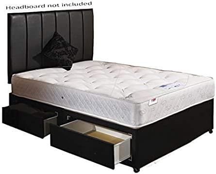 Orthomedic Divan Bed with 2 Draws and Orthopaedic Mattress - Double (4'6)