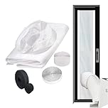 Inverter Portable Air Conditioner Sliding Door Seal Kit Compatible with Midea Etc Inverter Ac 14000 BTU Designed for Hose-in-Hose Portable AC Sliding Door vent kit 17.5"*98"Sliding Door velcro panel