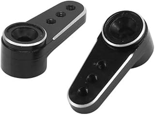 KingVal Replacement 2PCS CNC Metal 15T RC Servo Arm Horn Compatible with Emax ES08MA II Axial SCX24 1/24 RC Crawler Car (Black)
