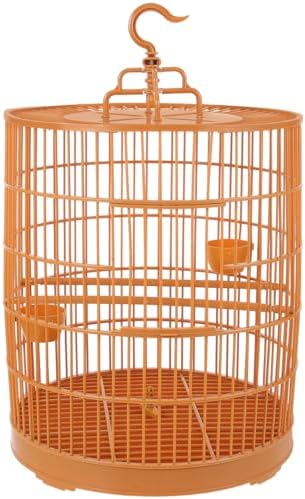 Totority Plastic Hanging Bird Cage for Small Pets 30cm Round Top Parrot Cage Outdoor Plastic Birdhouse