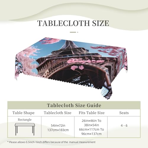 Nappe Paris Tour Eiffel rectangulaire en tissu imprimé pour table de buffet et dîner - 7