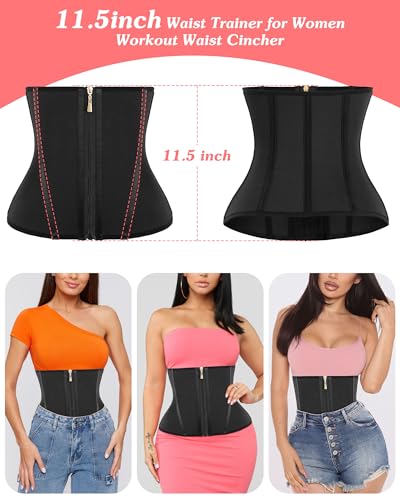 Image of Women Waist Trainer Cincher 3 Straps Tummy Control Body Shaper