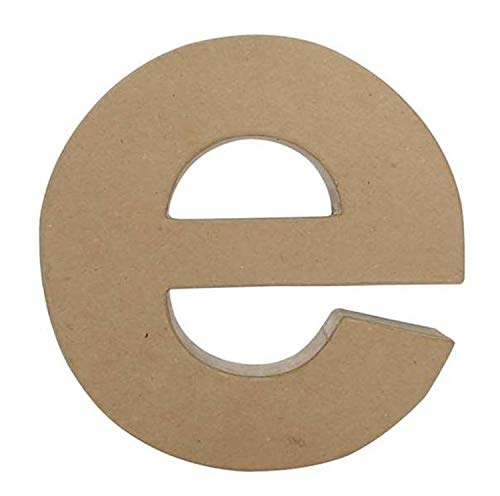 Décopatch - Ref AC398O - Papel Maché Alfabeto - Divertida Letra en minúscula 'E' - Divertido Decorar Usando Papeles, Pegamento y Barniz, 5 x 22 x 23cm - Marrón