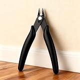 Micro Flush Cutter,5-in Side Cutter Diagonal Cutting Pliers,Non-Slip Diagonal Cutting Pliers for Electronics, Heating Wire, Model Sprue(Black)