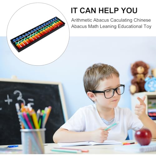 Alipis Arithmetisches Abakus-Mathe-Zählspielzeug 17-Stellige Stäbe Mit Bunten Perlen Chinesisches Abakus-Mathematik-Lernhilfe-Werkzeug