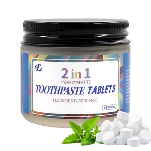 Pasta De Dientes En Tabletas, Pasta de Dientes Masticable Naturales sin Fluor, Tabletas de Pasta de Dientes Ecológica, Pasta De Dientes Sólida, Hidroxiapatita Pasta de Dientes, Dientes Blancos