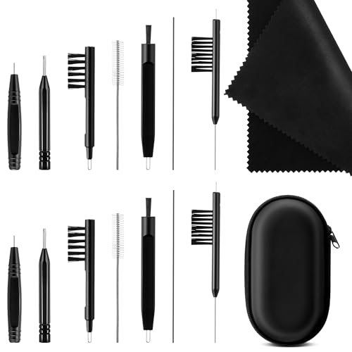 Saillong 16 Pcs Hearing Aid Cleaning Kit, Earbuds Headphones Cleaning Kit, Hearing Aid Amplifier Accessories, Cleaner Brush with Magnet and Wax Loop, Screwdriver, Tube Brush, Case and Cloth