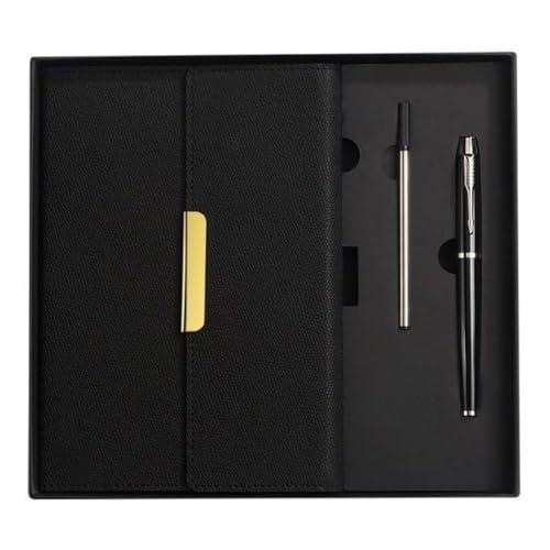 Image of CAVALO - Be Unique Diary Gift Set with Pen | Premium Notebook with Pen & Extra Refill | 6 x 8 Inch, 240 Lined Pages, Undated | Ideal for Corporate Gifting, Office Use, Diwali & New Year Presents (Black Line Diary Gift Set)