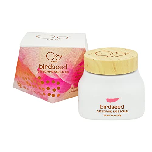 O o Hawaii 5.2 Oz Birdseed Facial Scrub with Sapphire Crystals - Detoxifying, Hydrating and Exfoliating, All Natural Scrub for Acne - Tightens Pores and Brightens Skin