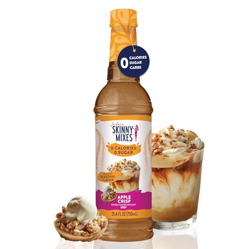 Image of Jordan's Skinny Mixes Sugar Free Coffee Syrup, Holiday Apple Crisp Coffee Flavoring Syrup, Zero Calorie Drink Mix for Lattes, Baking, Protein Shake, Dairy & Gluten Free, Kosher, 25.4 Fl Oz