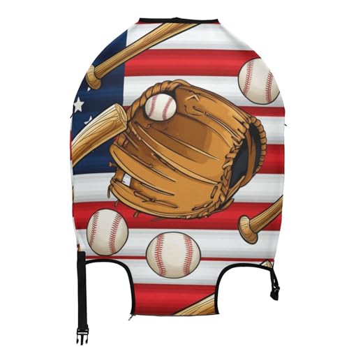 Joisal Luggage Covers for Suitcase Protectors Washable Traveling Travel Suitcase Accessories Vintage Baseball Gloves, XL, Fits 29-32 Inch Case2