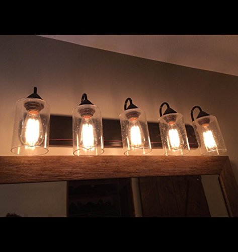 6-Inch Tall Clear Seeded Cylinder Glass Shade With 1-5/8 Fitter #TOP2