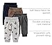 Simple Joys by Carter's Baby Boy's 4-Pack Fleece Pant Pants, grey/navy/brown/bear print, 3-6 Months