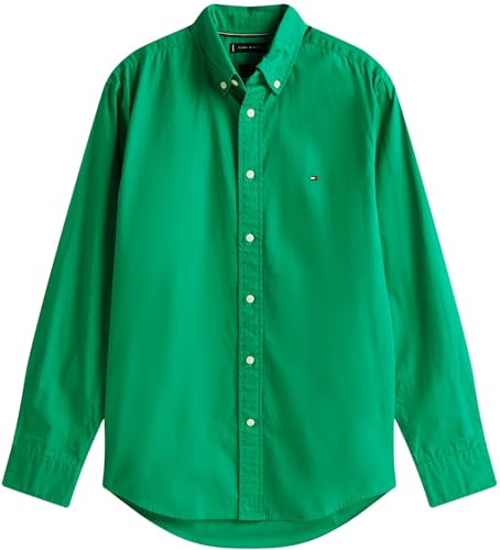 Tommy Hilfiger Herren Hemd Flex Poplin Solid Regular Fit, Grün (Olympic Green), M – Ansicht 4