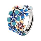 Snorvixre Joyas de cobre ligero con grabado de flores para mujeres y regalo de flores agradable a la piel