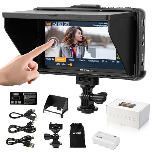 Image of VILTROX DC-550 Lite 5.5 inch Touchscreen Camera Field Monitor with 3D LUT /Battery /Sunshade Hood, 400Nits 160 Wide View Angle 1920X1080 4K HDMI Input Output Peaking Focus Camera DSLR Field Monitor