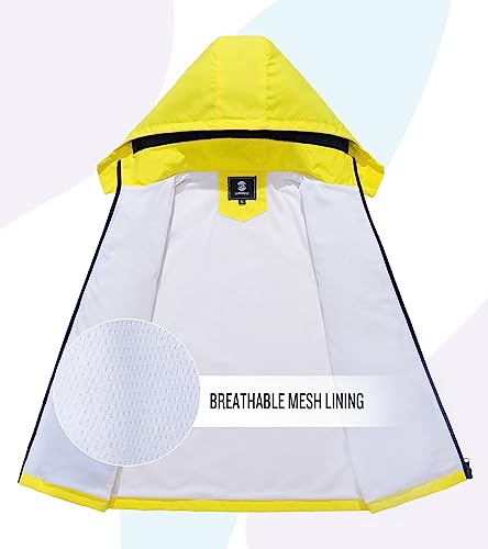 Image of SaphiRose Kids Waterproof Rain Jacket Mesh Lined with Removable Hood | Lightweight rain coat, windproof, breathable, school, camping, travel, outdoor play, boys and girls