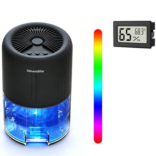 Consejos para Comprar Deshumidificador Walmart para comprar online. 50 Deshumidificador 2000ml Silencioso,Deshumidificador para Humedad y Moho Portátil,para la Humedad Pequeño con Luz LED de 7 Colores,Deshumidificador para Hogar para...