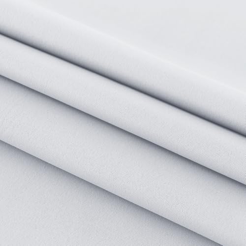 Image of DWCN French Door Curtains - Rod Pocket Thermal Curtain for Doors with Glass Window, Kitchen and Patio Doors for Privacy, 12 X 72 Inches Long, 1 Curtain Panel with Tieback, Greyish White