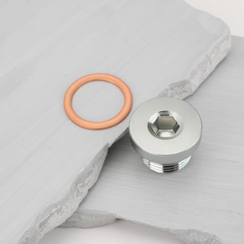 Briny River 2 Stück M18 x 16 mm Kupfer-Unterlegscheiben Sechskant Ölwanne Getriebe Ölablassschrauben 07119905428 7119905428 kompatibel mit Porsch Boxster