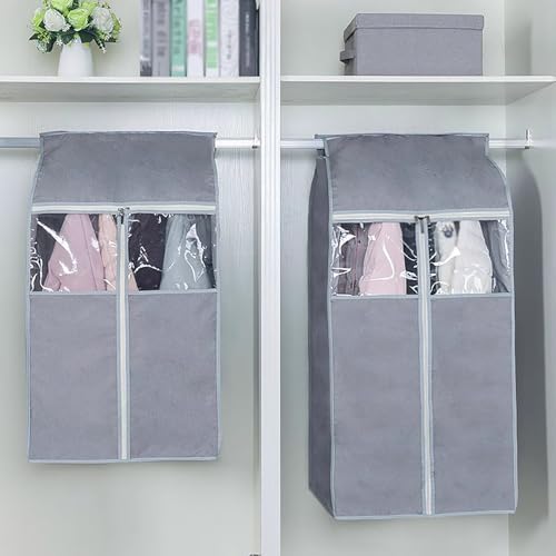Breathable Garment Bag for Hanging Clothes, Dustproof Suit Storage with Clear Window, 47.2in (120cm) - Ideal Closet Organizer for Dresses & Suits3