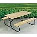 Jack Post Fiesta Charm 6 Person Outdoor Custom Do It Yourself Powder Coated Tubular Steel Frame for Long Wooden Picnic Table, Black