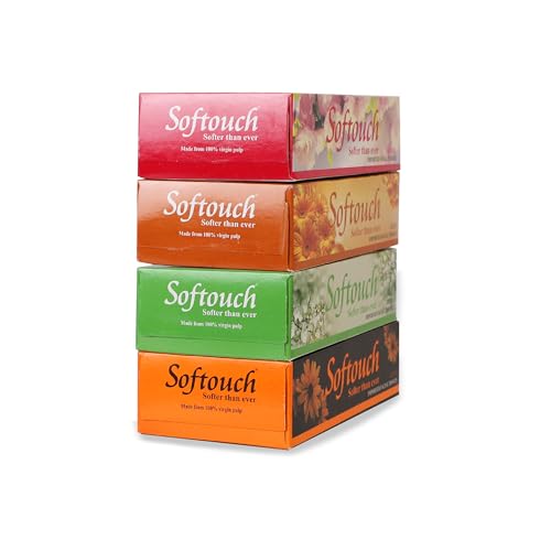 Softouch 2 Ply Facial Tissue Box | Car Tissue - Pack of 8 (100 Pulls Per Box) - Image 2 thumbnail