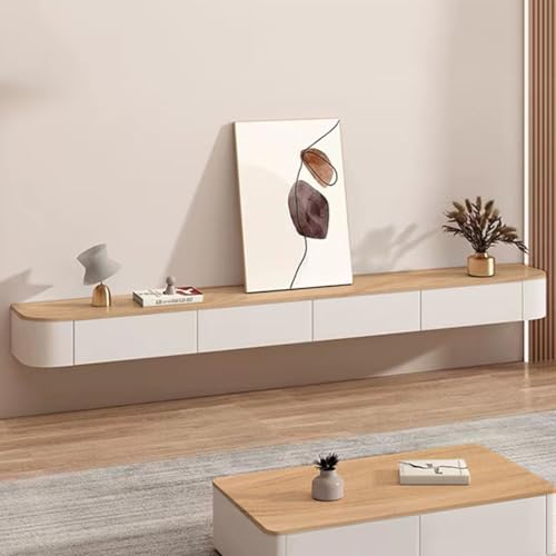Muebles TV de Comedor Mesa De TV Suspendido con 2 Puertas Consola Multimedia de TV para Salón Dormitorio Blanco