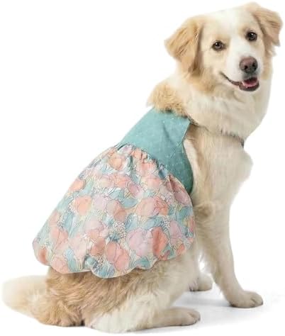 FLAdorepet Dog Dress for Large Dogs Girls,Floral Dog Wedding Dres...