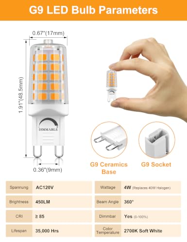 Image of BAOMING G9 LED Bulb 2700K Dimmable 24packs
