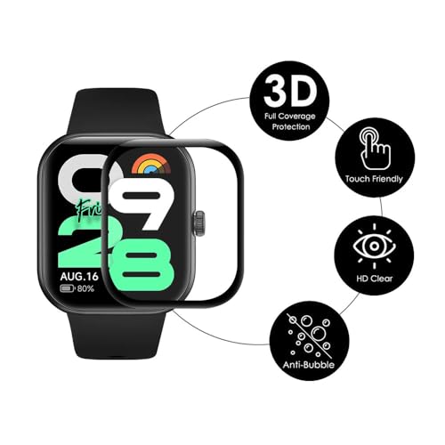 Image of Glaxx Scratch Proof Screen Protector for Redmi Watch Move Full Screen Protector with Easy Installation Kit (Blsck)