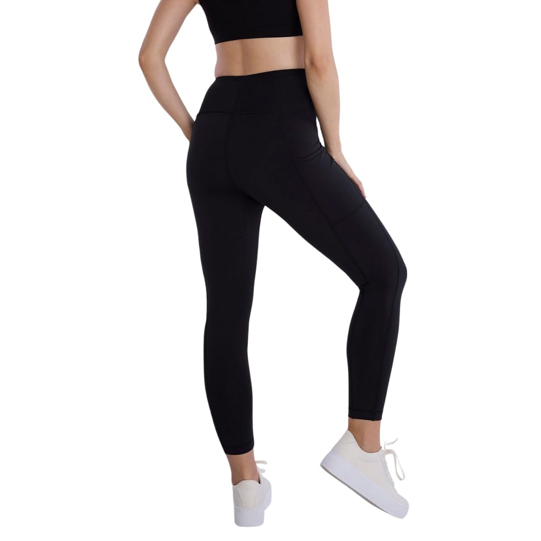 Motherhood Maternity Damen Workout Over The Belly Schwangerschaft und Postpartum Leggings mit Taschen Soft Active Stretchy Pants
