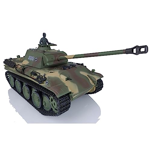 wheelfun Heng Long US in Stock, RC 2.4G 1/16 Plastic German Panther G RTR Tank Model 3879 IR Combat...