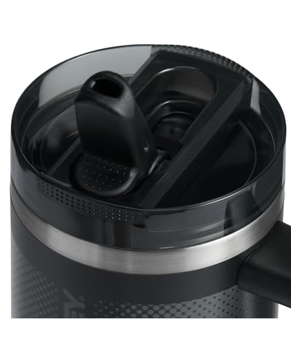 STANLEY Quencher ProTour Flip Straw Tumbler with Leakproof Lid 14 oz | Built-In Straw and Handle | Cup Holder Compatible for Travel | Insulated Stainless Steel Cup | BPA-Free | Black Fade